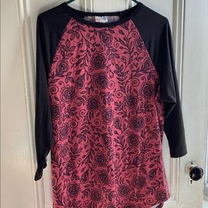 Lula Roe Randy, XL Black Bright Pink